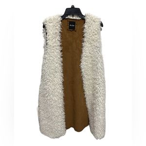 Me Jane Faux Fur Reversible Long Vest Size Large